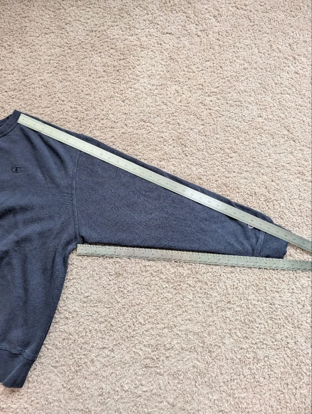 Champion Mens Navy Blue Crewneck Sweatshirt Classic Logo Pullover Size Large